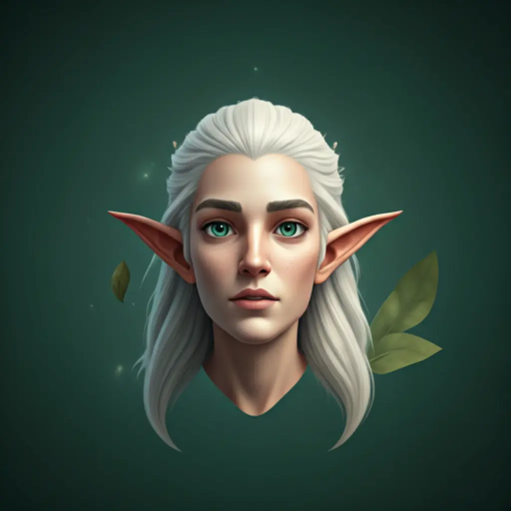 AI-generated fantasy elf portrait created with LUNA AI art generator