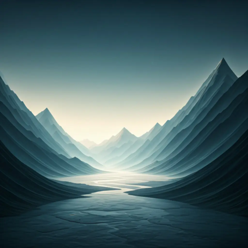 Cinematic fantasy landscape with mountains, created using LUNA AI art tools