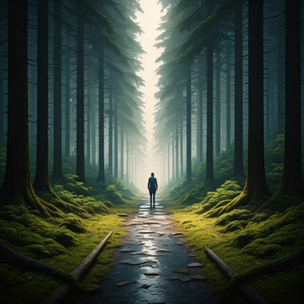 Hyper-realistic forest scenery showcasing photorealistic AI art by LUNA